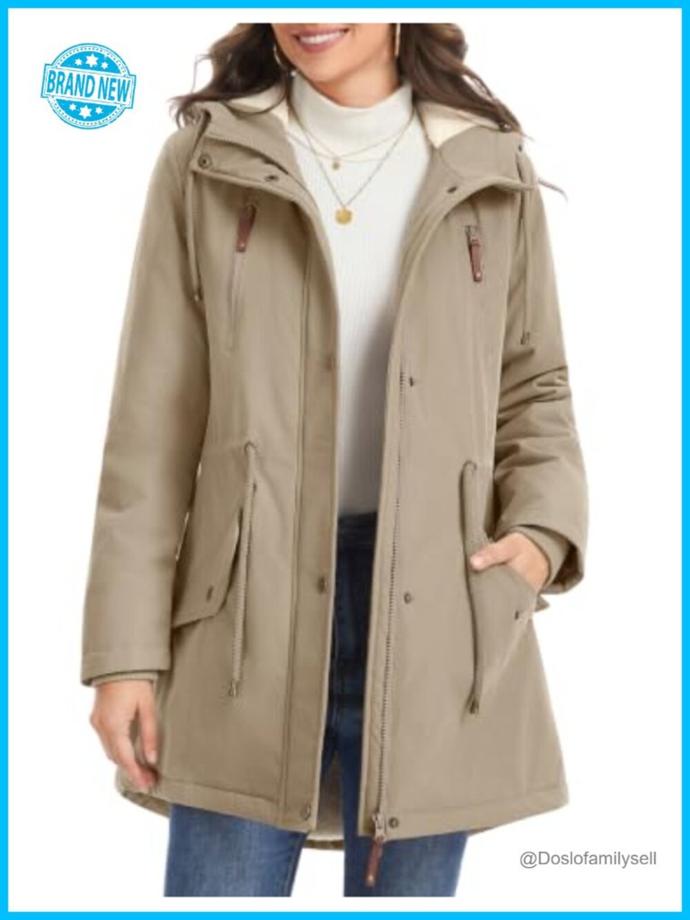 Sherpa Lined Long Winter Parka Warm Hooded Anorak Jacket